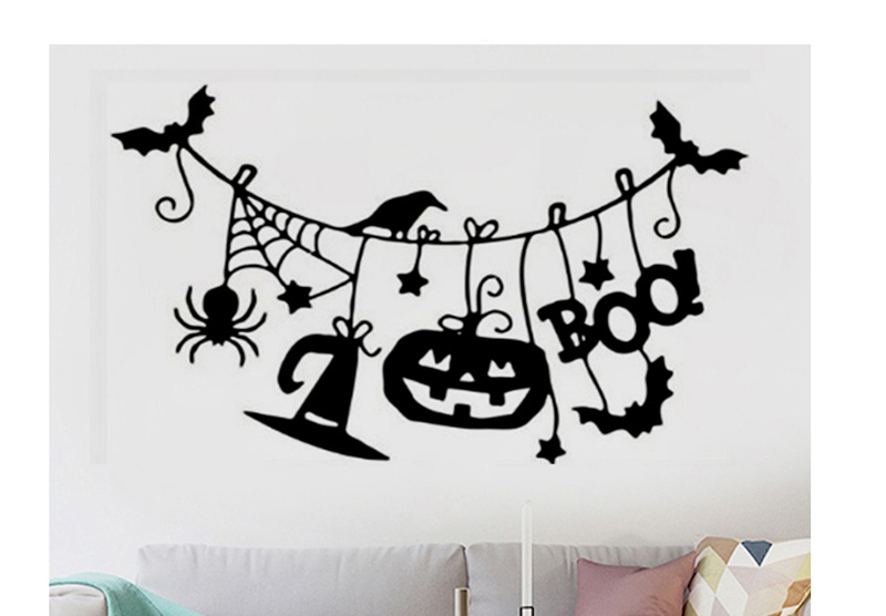 Fashion Multicolor Kst-72 Halloween Pumpkin Bat Wall Sticker,Festival & Party Supplies