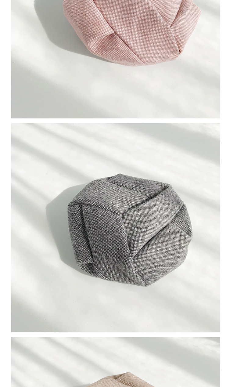Fashion Irregular Khaki Stitching Octagonal Cap,Beanies&Others