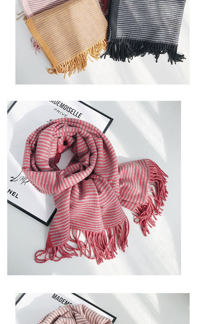 Fashion Solid Color Strip Double Sided Turmeric Striped Double-faced Cashmere Scarf Shawl,Thin Scaves