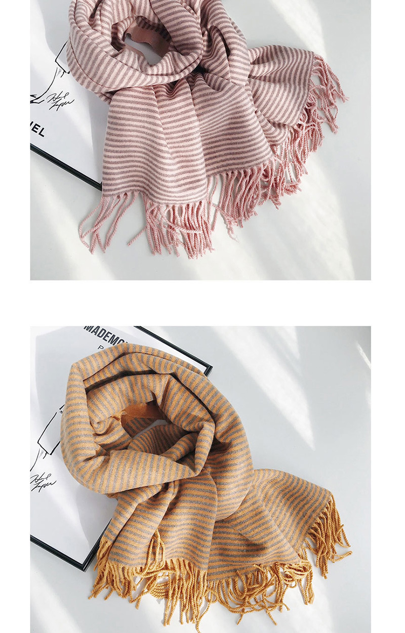 Fashion Solid Color Stripe Double-sided Wine Red Striped Double-faced Cashmere Scarf Shawl,Thin Scaves