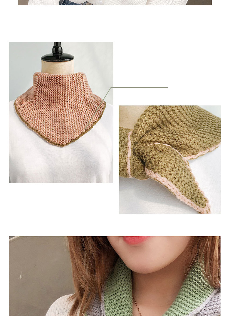 Fashion Double-sided Triangle Brick Red + Dark Gray Double-knit Wool Scarf,knitting Wool Scaves