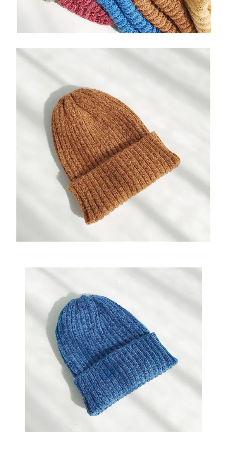 Fashion Mohair Dark Blue Knitted Wool Cap,Knitting Wool Hats