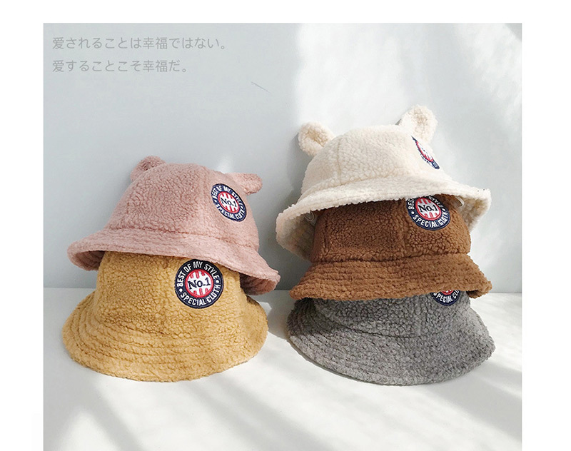 Fashion Lamb Hair Labeling Ear Pink Lamb Cashmere Rabbit Ears Fisherman Hat,Knitting Wool Hats