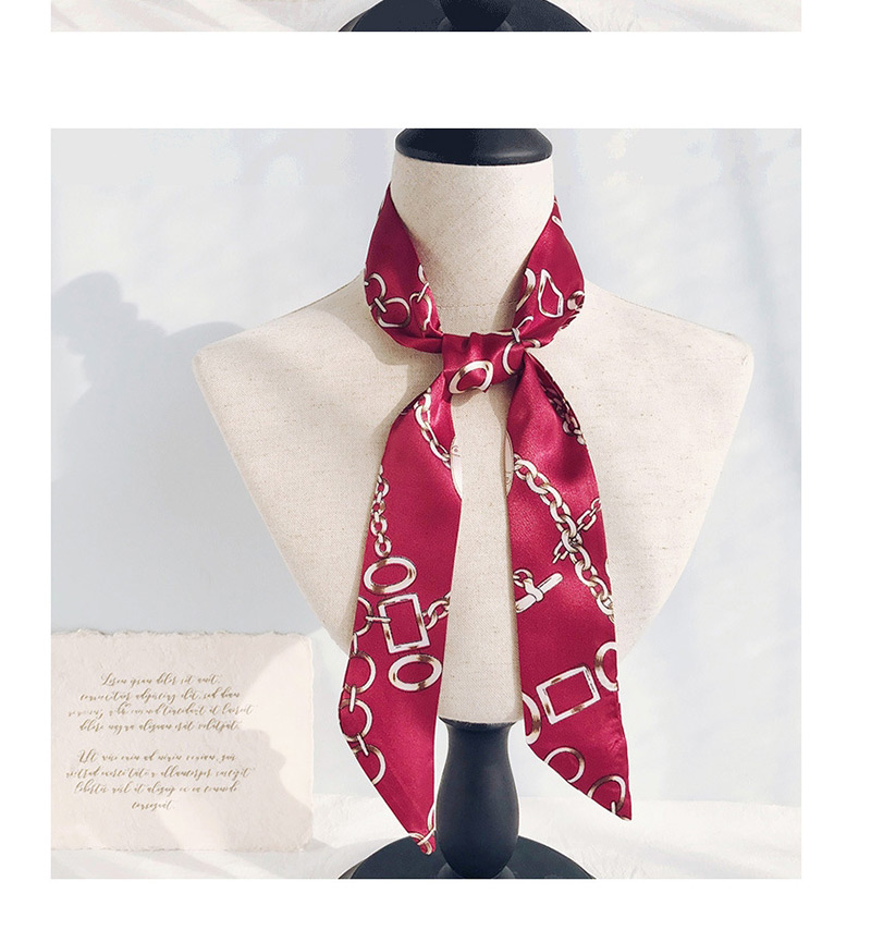 Fashion Red-blue Flowers Long Narrow Scarf,Thin Scaves