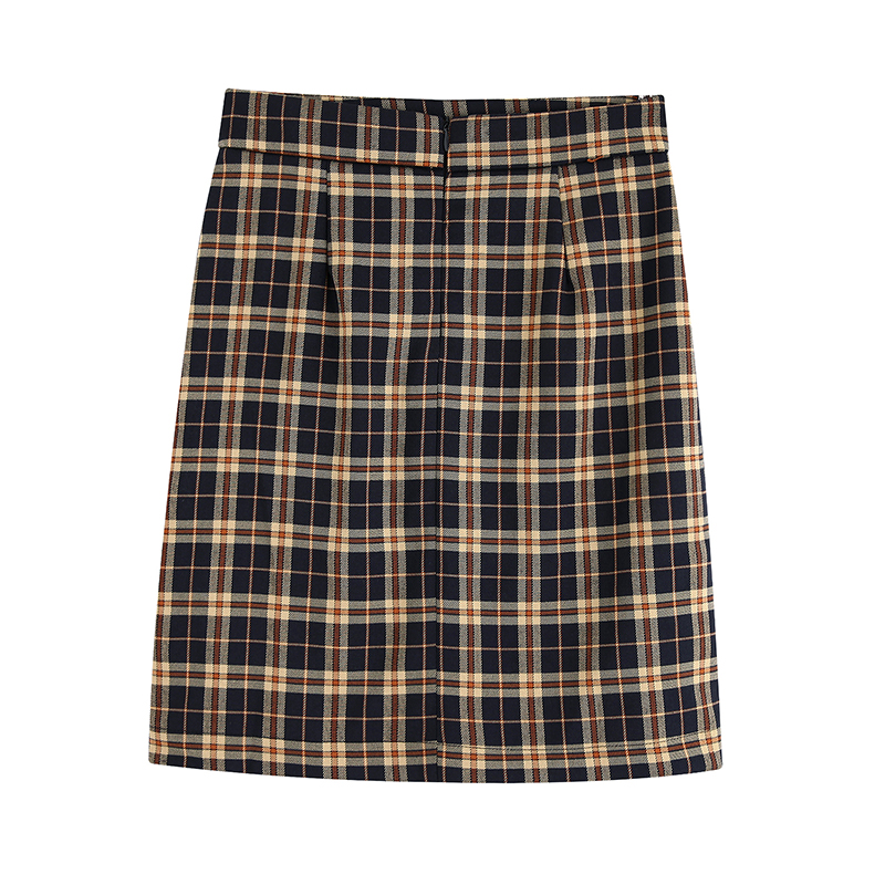 Fashion Lattice Plaid Straight Skirt,Skirts