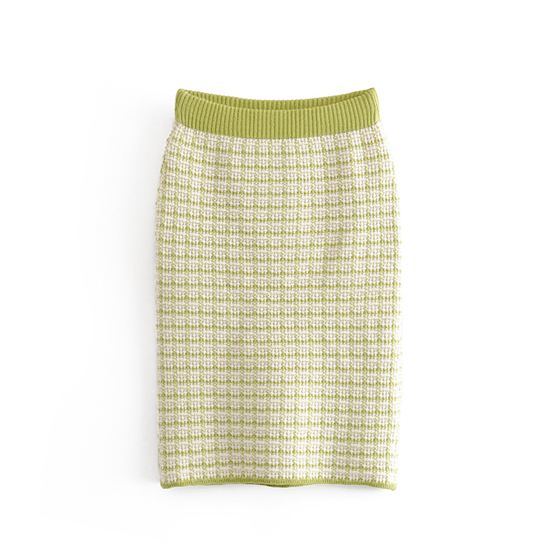 Fashion Green Knit Skirt,Skirts