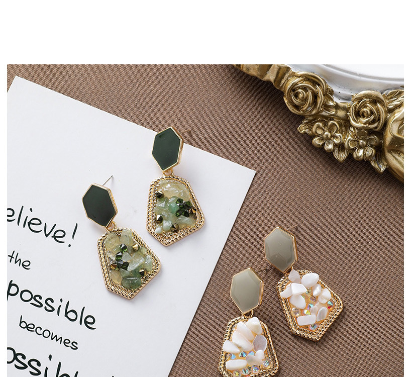 Fashion Green Irregular Crystal Earrings,Drop Earrings