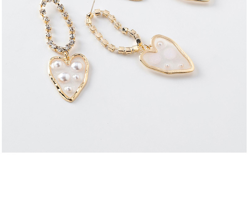 Fashion Elliptical Love  Silver Needle Irregular Transparent Love Pearl Earrings,Drop Earrings