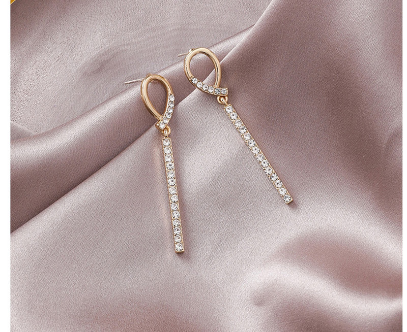 Fashion Gold Geometric Word Rhinestone Earrings,Drop Earrings
