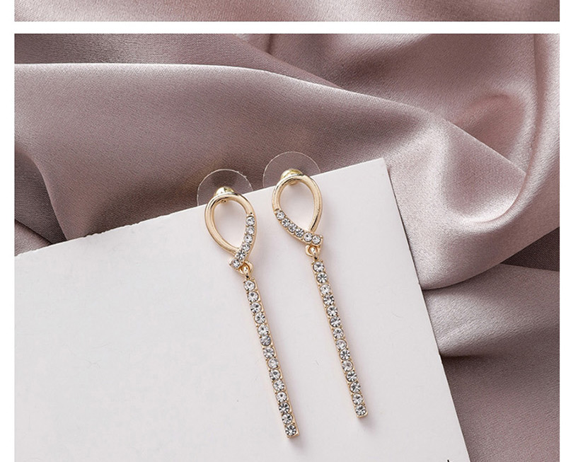 Fashion Gold Geometric Word Rhinestone Earrings,Drop Earrings