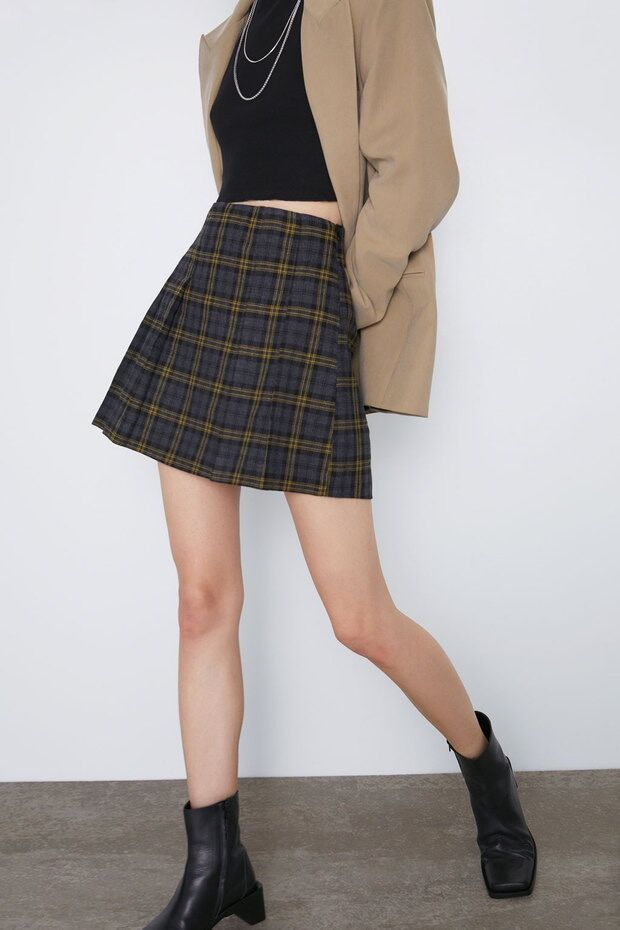Fashion Lattice Plaid Skirt,Skirts
