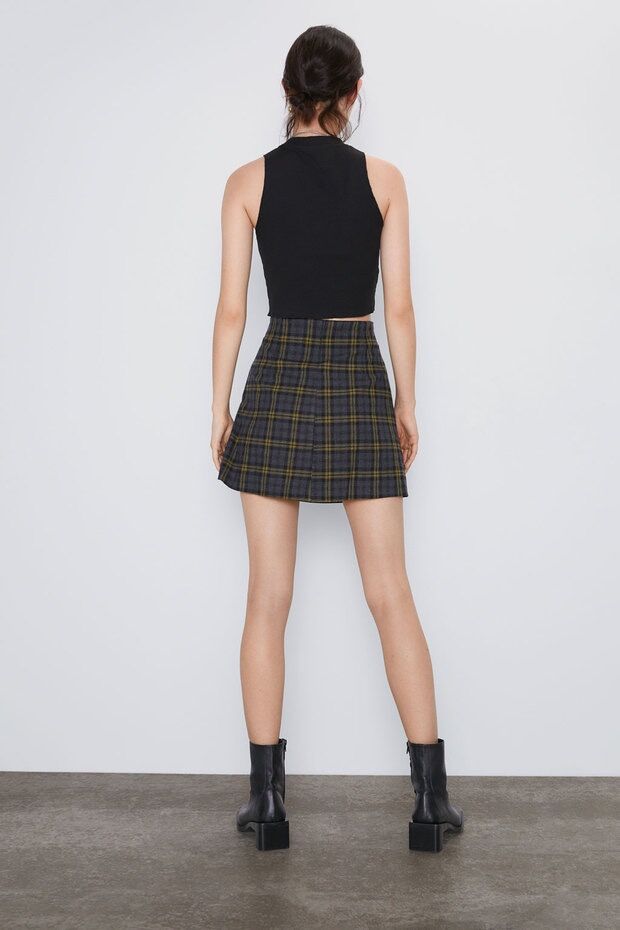 Fashion Lattice Plaid Skirt,Skirts