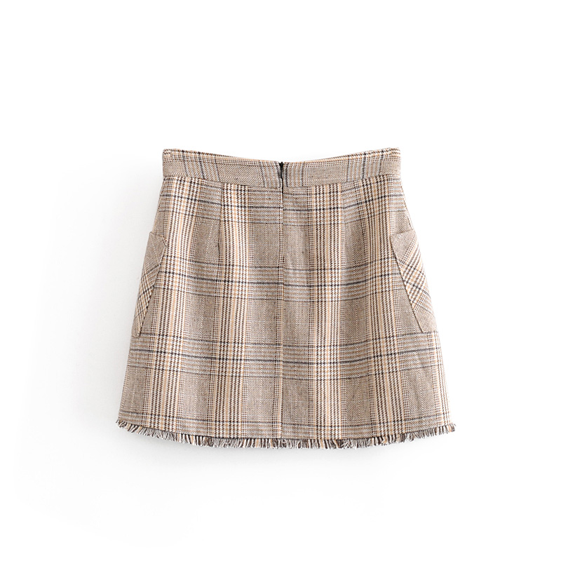 Fashion Lattice Tweed Skirt,Skirts
