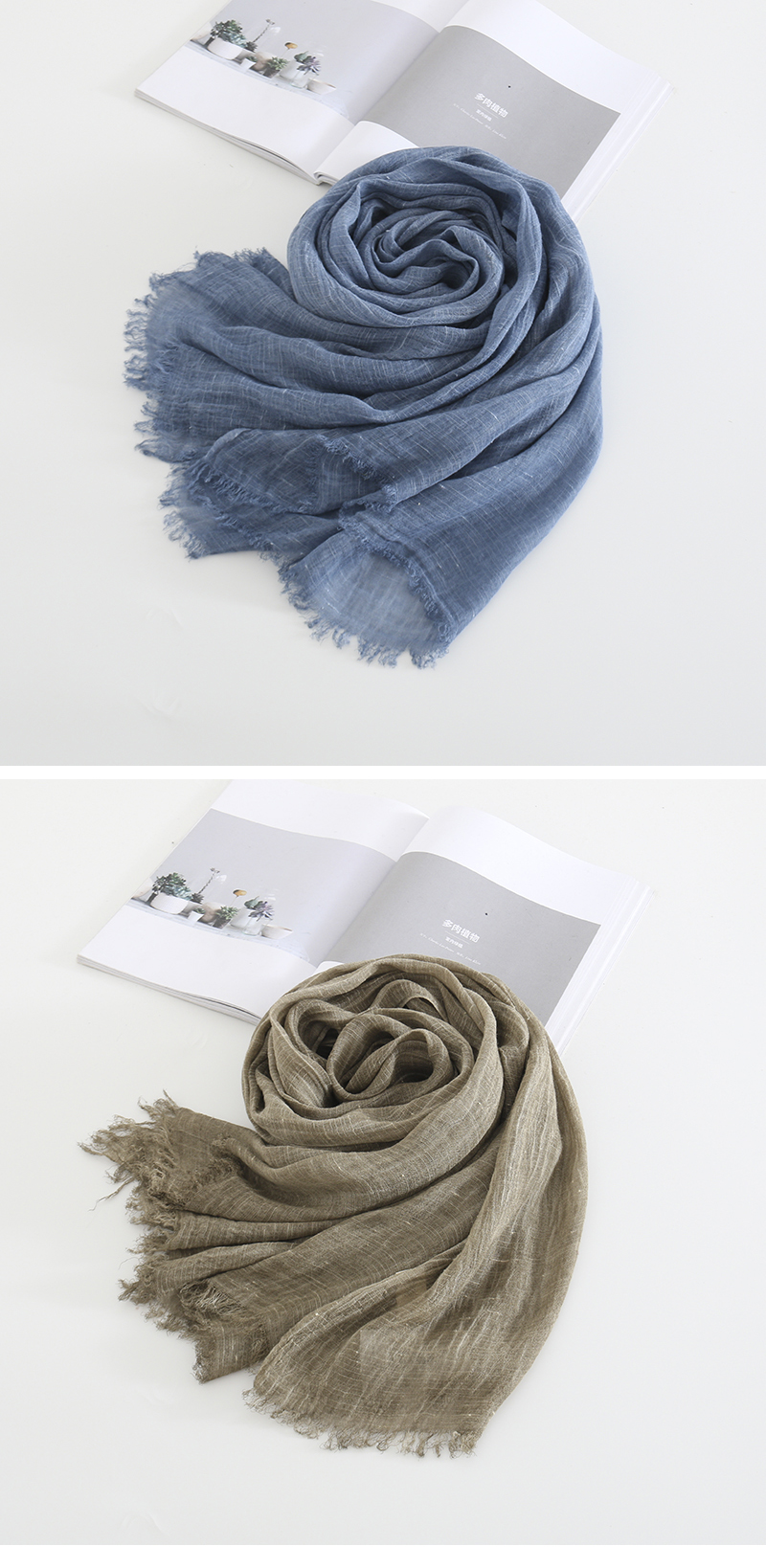 Fashion Jean Blue Distressed Solid Color Scarf Shawl,Thin Scaves