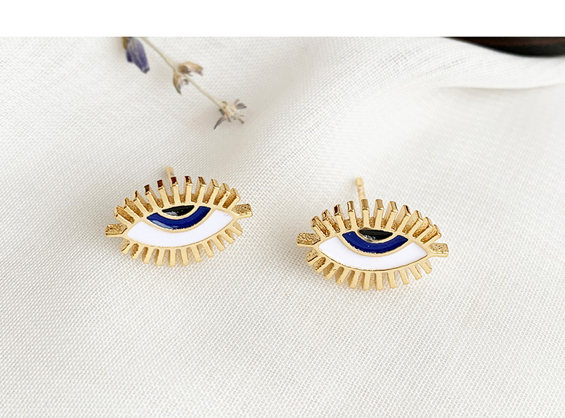  Royal Blue Copper Eye Stud,Earrings
