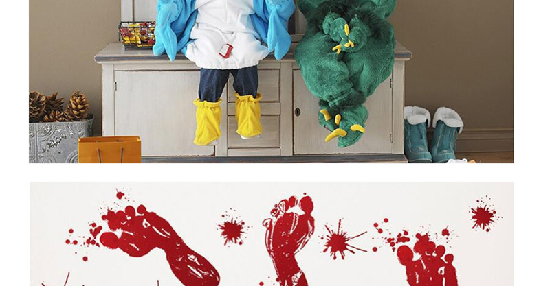 Fashion Multicolor 31005 Halloween Blood Footprints Wall Sticker,Festival & Party Supplies