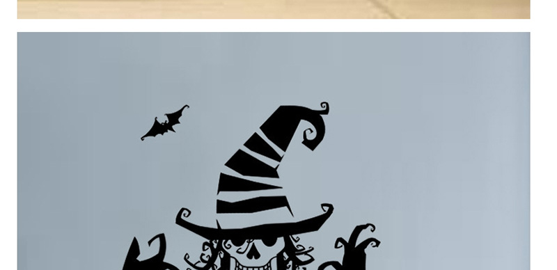 Fashion Black Kst-62 Halloween Clown Hat Wall Sticker,Festival & Party Supplies