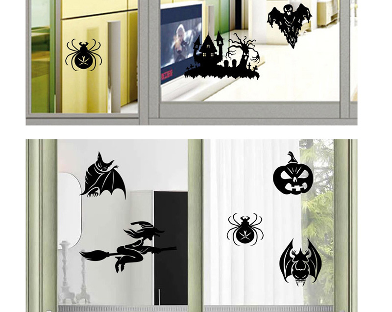 Fashion Multicolor Kst-77 Halloween Witch Bat Wall Stickers,Festival & Party Supplies