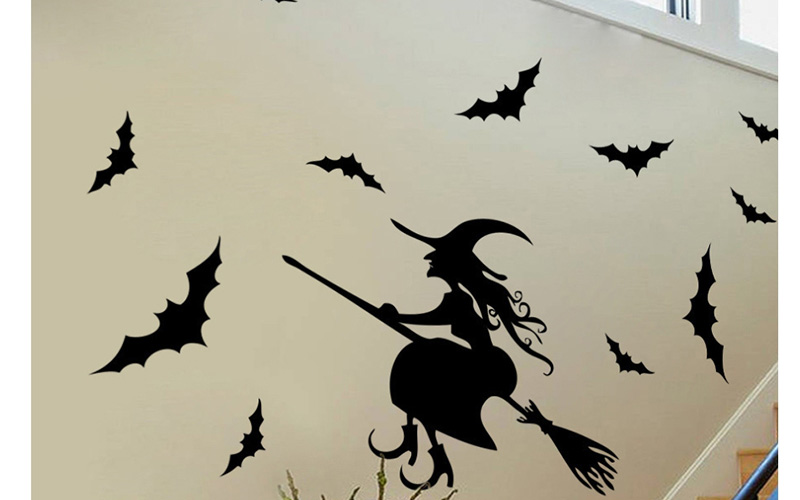 Fashion Multicolor Kst-2 Halloween Witch Wallpaper,Festival & Party Supplies