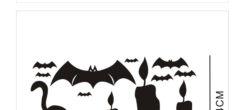 Fashion Multicolor Kst-38 Halloween Cat Bat Wall Sticker,Festival & Party Supplies