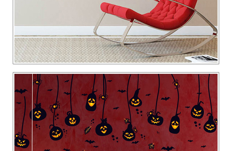 Fashion Color Sk9094 Halloween Pumpkin Wall Sticker,Festival & Party Supplies