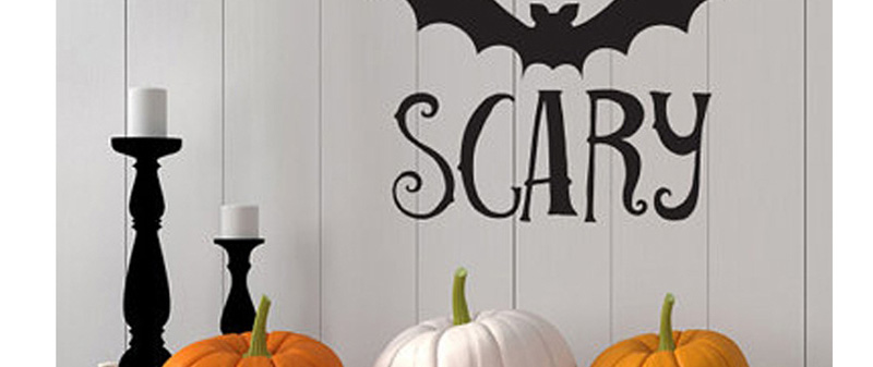 Fashion Multicolor Kst-11 Halloween Bat English Eat Drink Or Scary Wall Sticker,Festival & Party Supplies