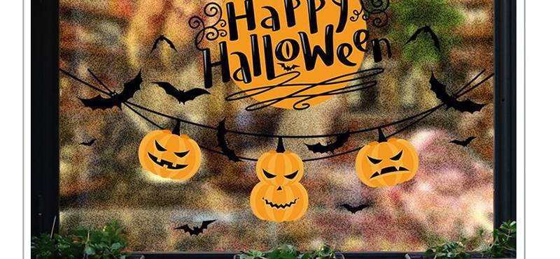 Fashion Multicolor Xl625 Halloween Pumpkin Light Wall Sticker,Festival & Party Supplies