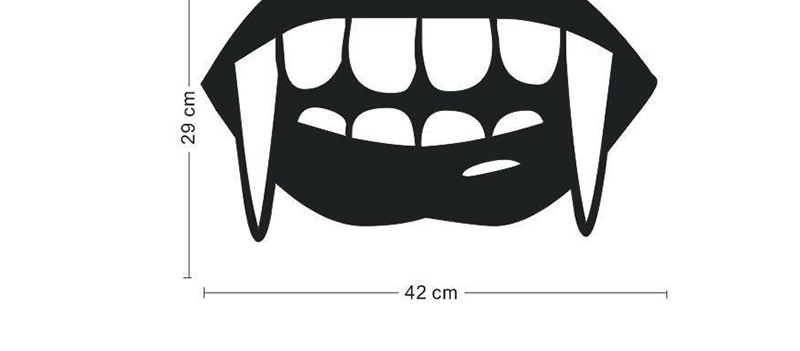 Fashion Multicolor Kst-50 Halloween Vampire Tooth Wall Sticker,Festival & Party Supplies