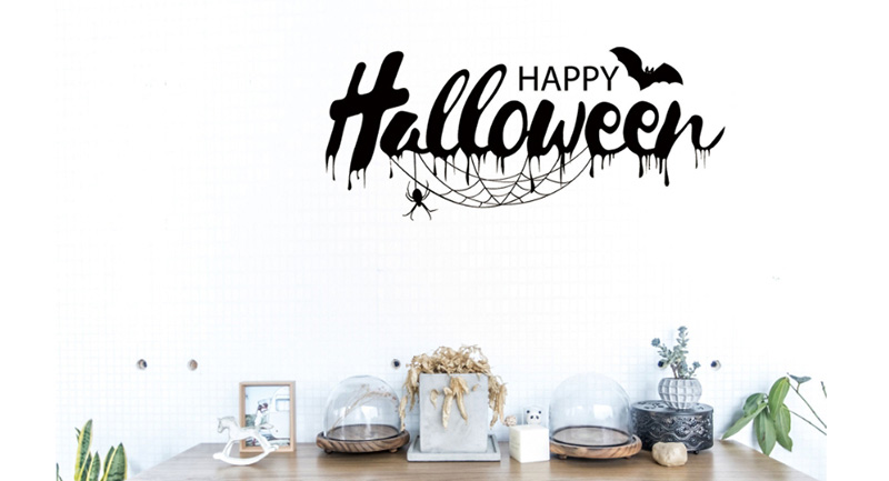 Fashion Multicolor Kst-70 Happy Halloween English Wall Sticker,Festival & Party Supplies