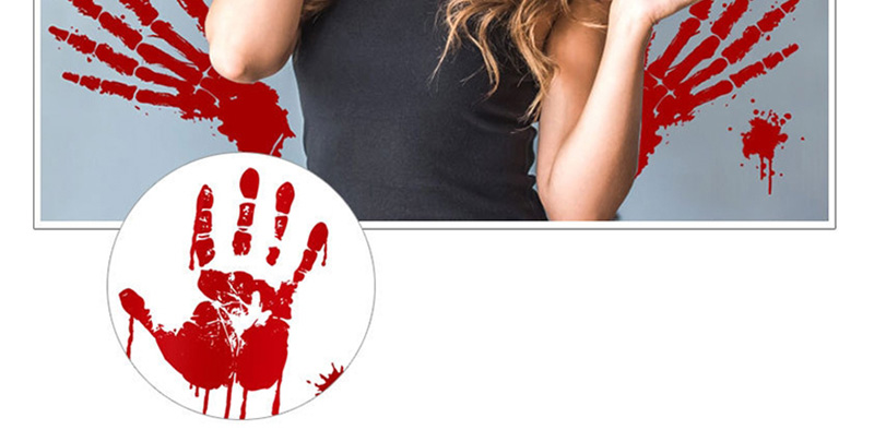 Fashion Multicolor Sk31007 Blood Handprint Pvc Wall Stickers,Festival & Party Supplies