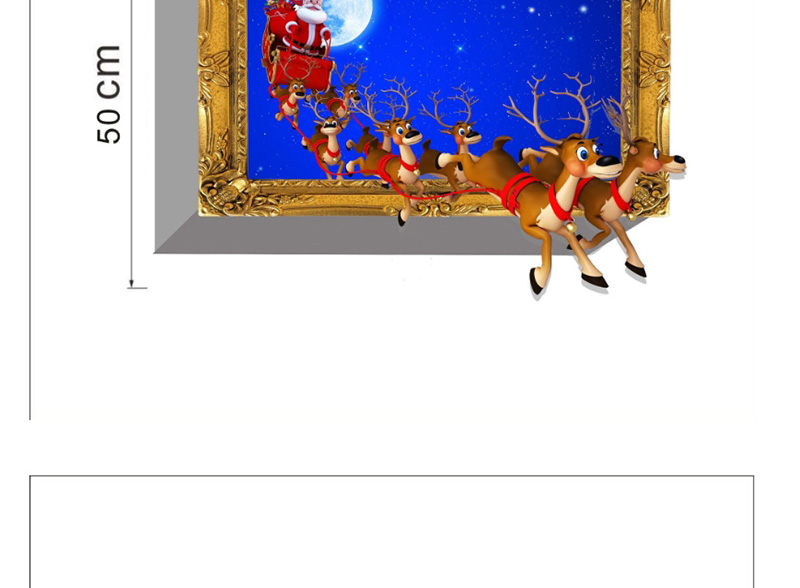 Fashion Color Ks66263d Three-dimensional Christmas Deer Wall Sticker,Festival & Party Supplies