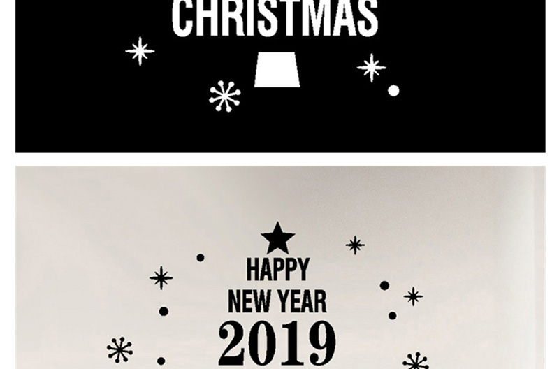 Fashion Black Ss-24 Christmas Wall Sticker,Festival & Party Supplies