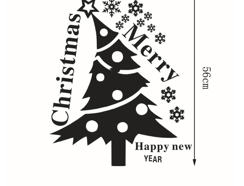 Fashion Black Ss-28 Christmas Tree Removable Sticker,Festival & Party Supplies