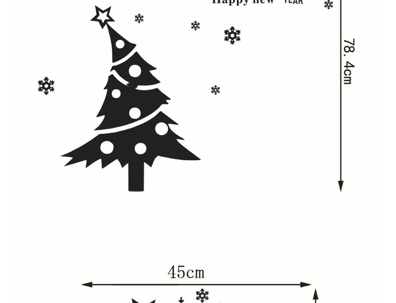 Fashion Multicolor Ss-28 Christmas Tree Removable Sticker,Festival & Party Supplies