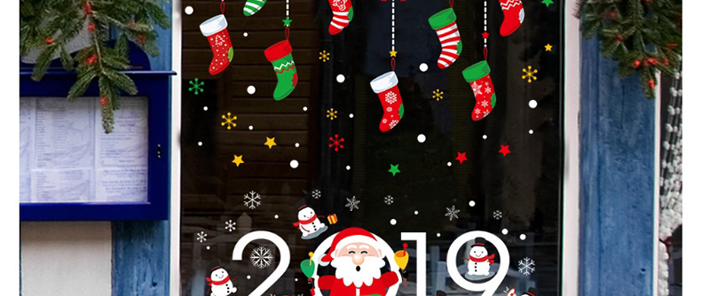 Fashion Xh6257 Color Cartoon Hanging Ball Christmas Wall Sticker,Festival & Party Supplies