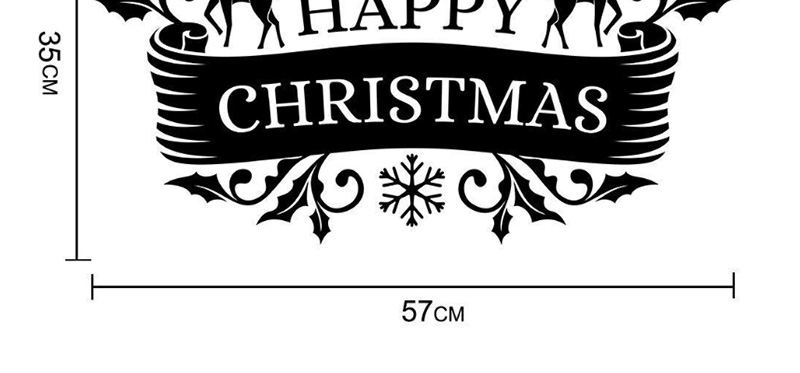 Fashion Black Ss-17 Christmas Deer Wall Sticker,Festival & Party Supplies