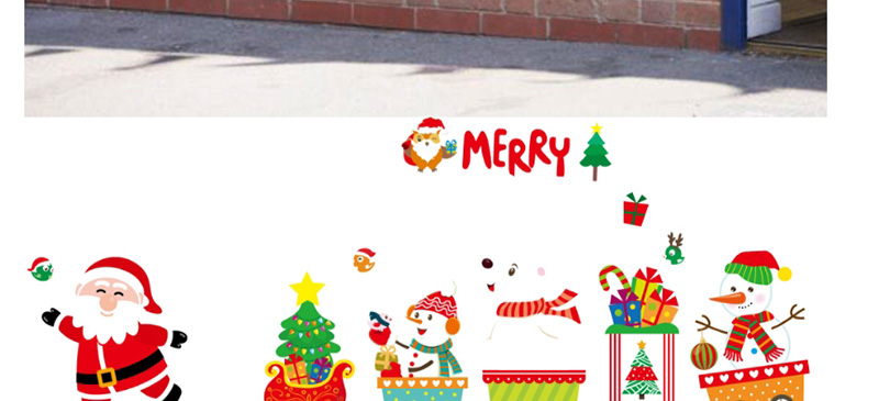 Fashion Color Xh6252 Santa Claus Self-adhesive Seamless Wall Sticker,Festival & Party Supplies