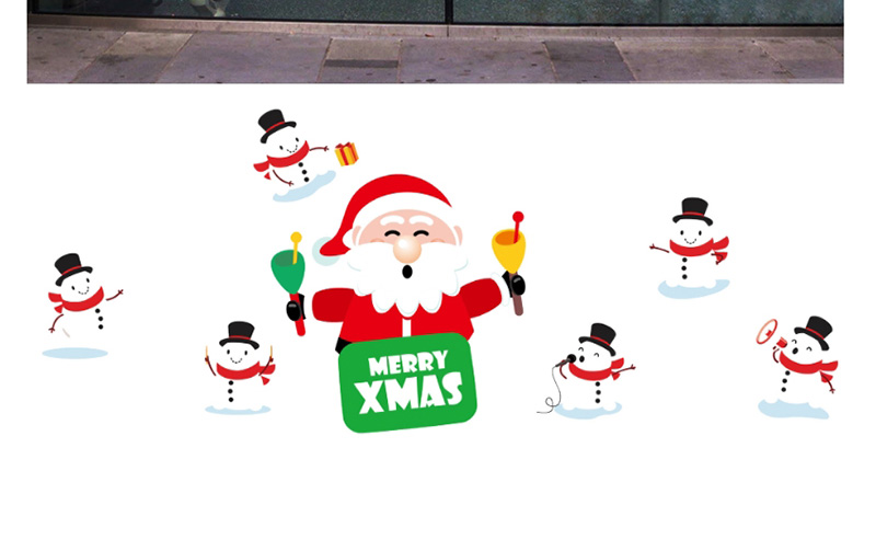 Fashion Color Xh6250 Santa Claus Wall Sticker,Festival & Party Supplies