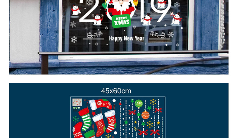 Fashion Color Xh6257 Cartoon Christmas Sock Wall Sticker,Festival & Party Supplies