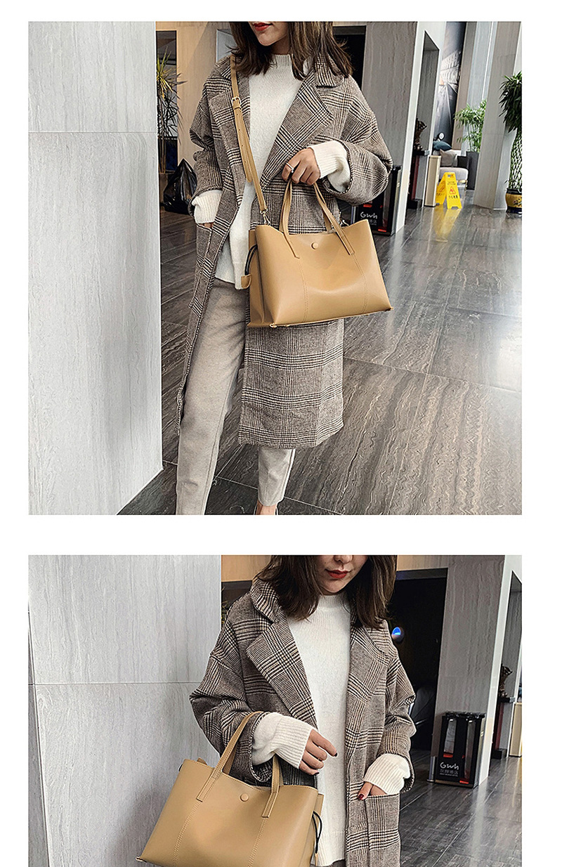 Fashion Brown Embroidery Line Shoulder Bag,Handbags