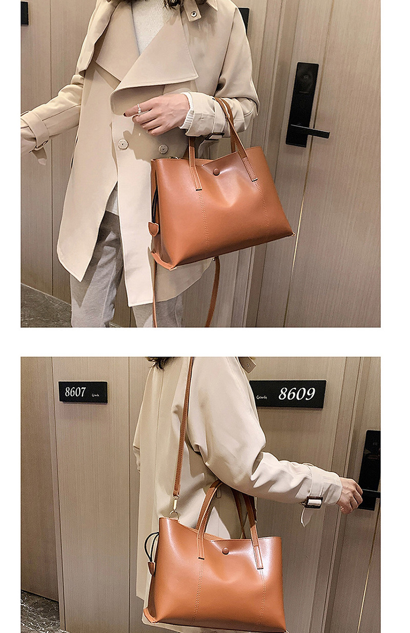 Fashion Brown Embroidery Line Shoulder Bag,Handbags