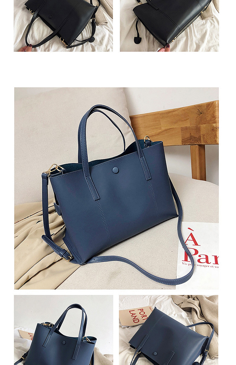 Fashion Blue Embroidery Line Shoulder Bag,Handbags