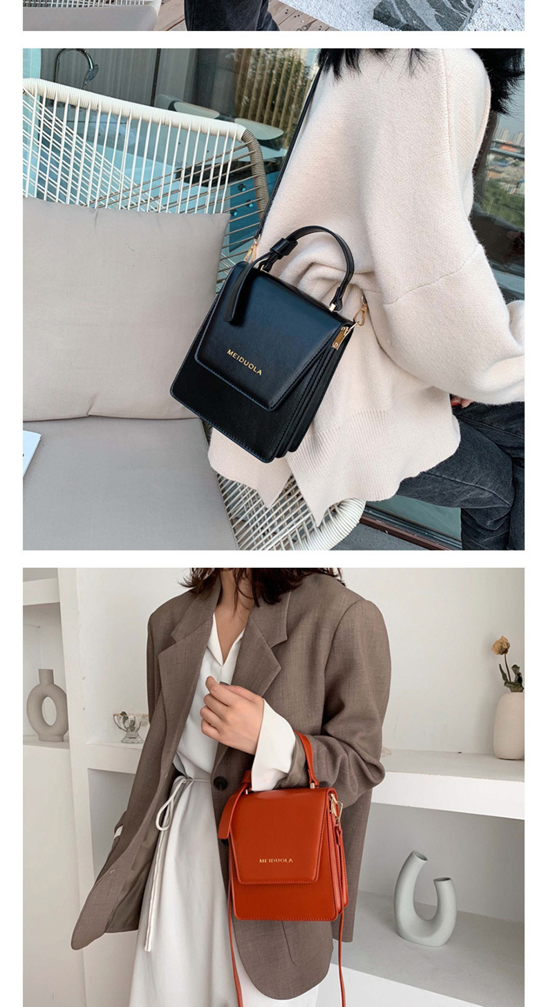 Fashion Black Bronzed Letter Flip Shoulder Hand Crossbody Bag,Handbags