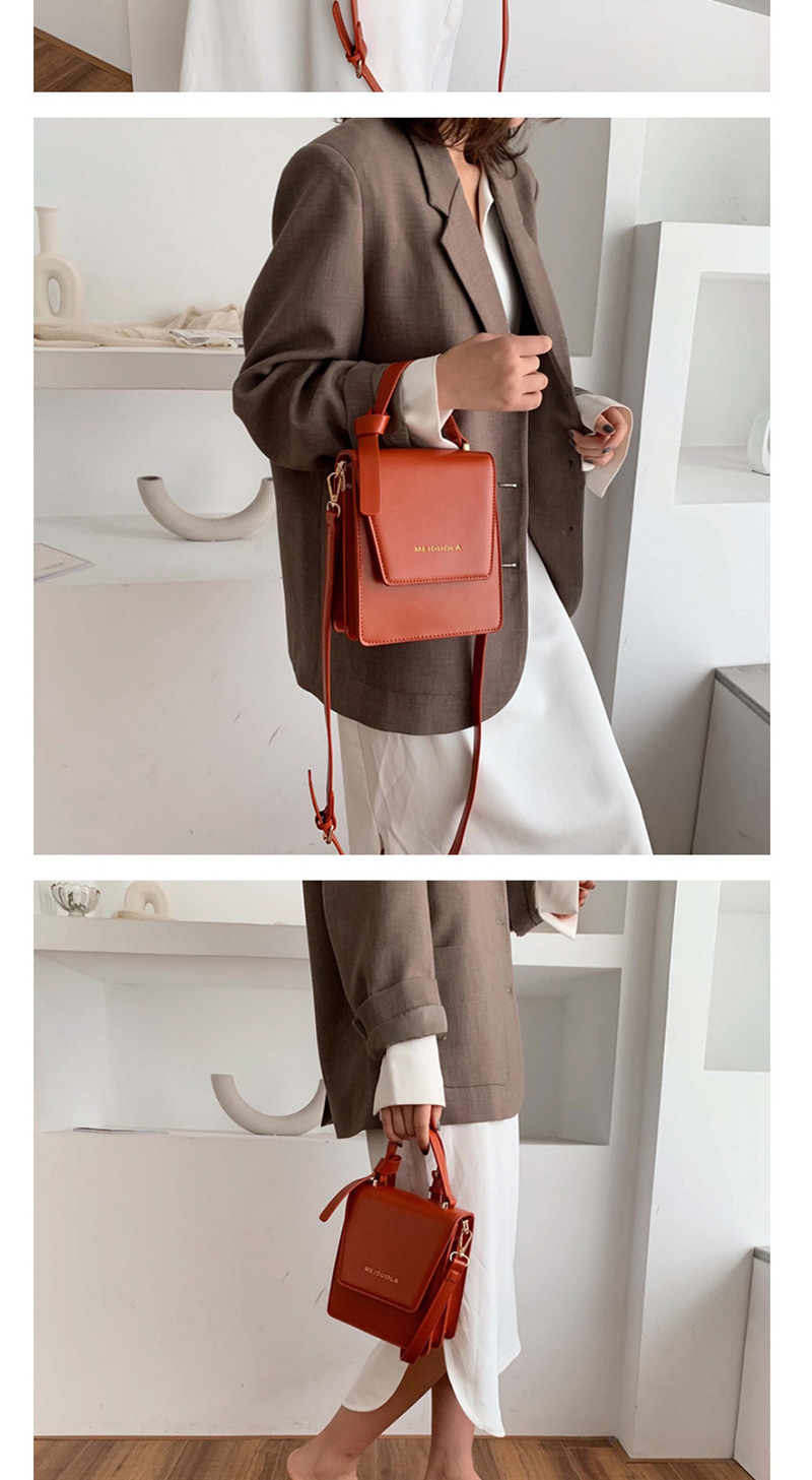 Fashion Pumpkin Red Bronzed Letter Flip Shoulder Hand Crossbody Bag,Handbags