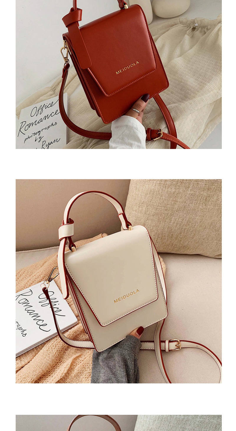Fashion Pumpkin Red Bronzed Letter Flip Shoulder Hand Crossbody Bag,Handbags