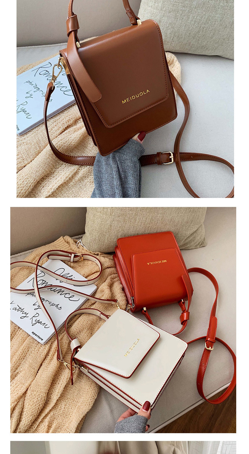 Fashion Brown Bronzed Letter Flip Shoulder Hand Crossbody Bag,Handbags
