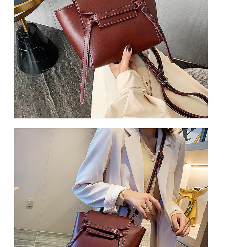 Fashion Red Wine Stitching Hand Shoulder Messenger Bag,Handbags