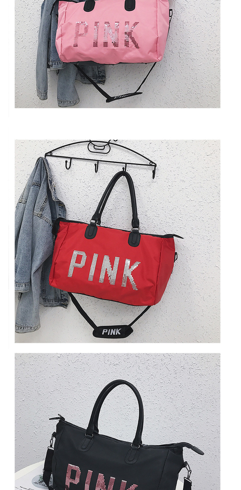  Red Letter Pink Portable Bag,Handbags