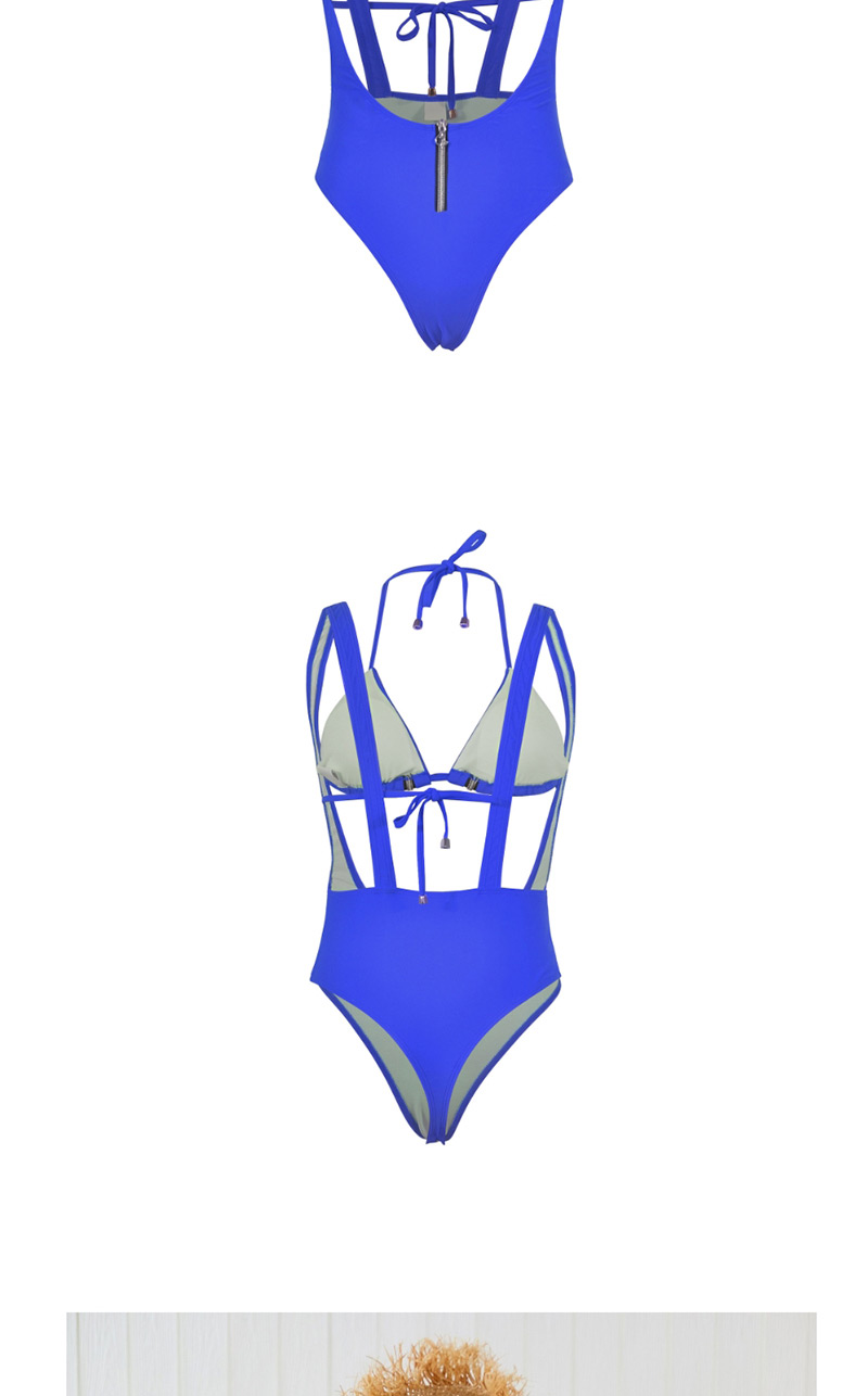  White Zipper Split Swimsuit,Bikini Sets