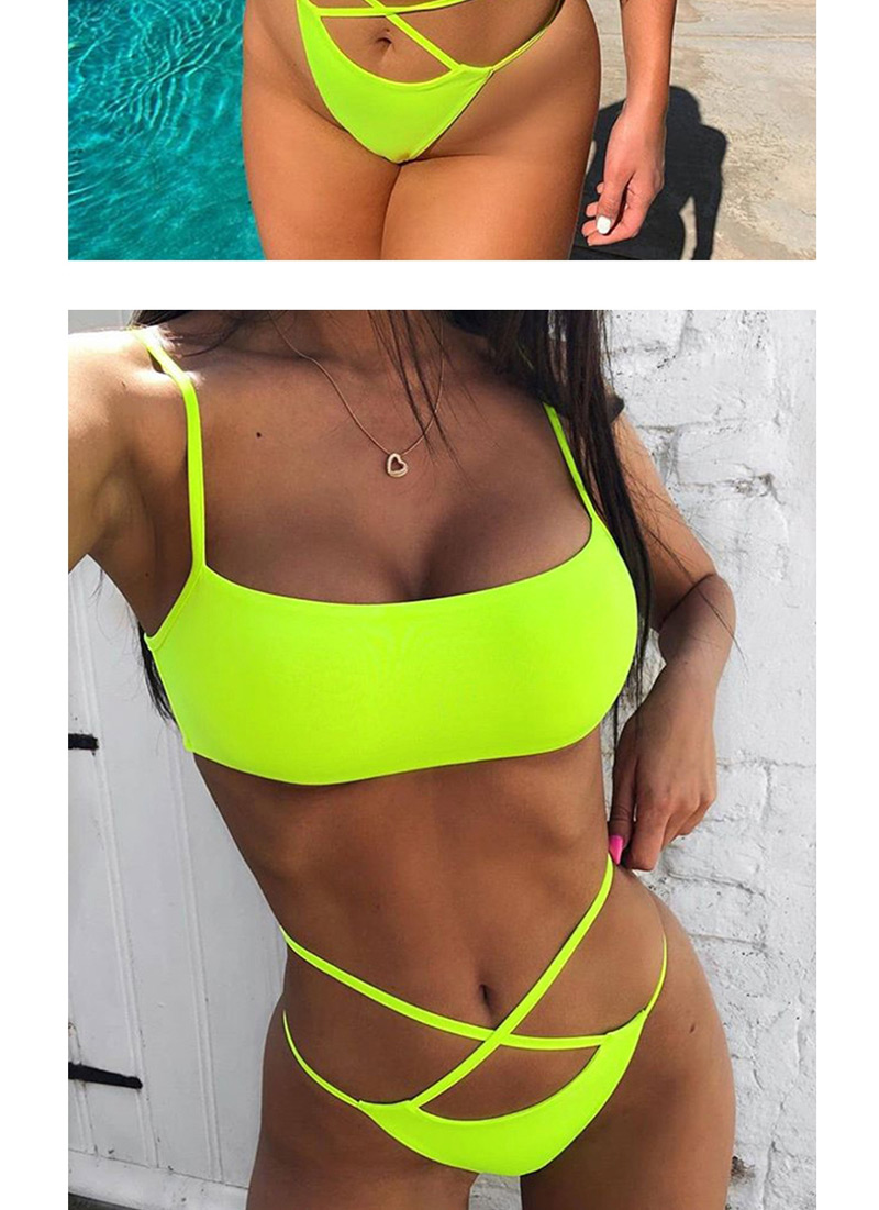 Fluorescent Green Bikini Two-piece,Bikini Sets